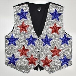 Vintage Sequin Star Vest L